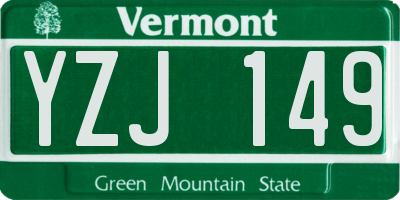 VT license plate YZJ149