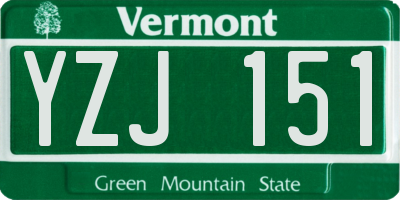 VT license plate YZJ151