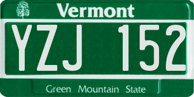 VT license plate YZJ152