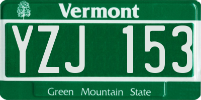 VT license plate YZJ153