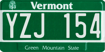 VT license plate YZJ154