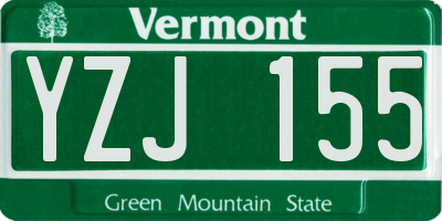 VT license plate YZJ155