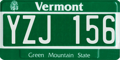 VT license plate YZJ156