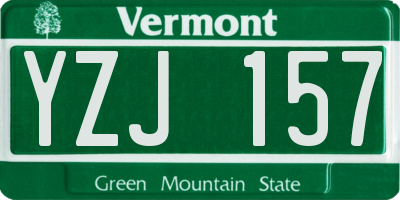 VT license plate YZJ157