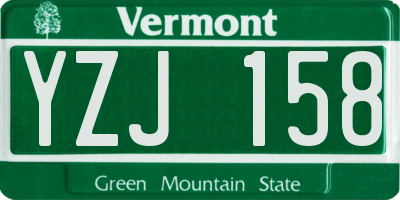 VT license plate YZJ158