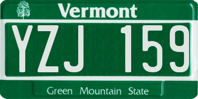 VT license plate YZJ159