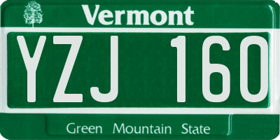 VT license plate YZJ160