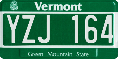 VT license plate YZJ164