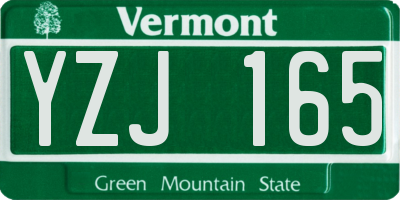 VT license plate YZJ165