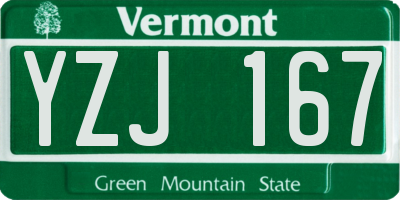 VT license plate YZJ167
