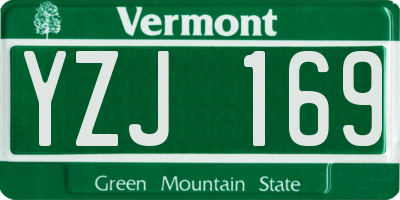 VT license plate YZJ169