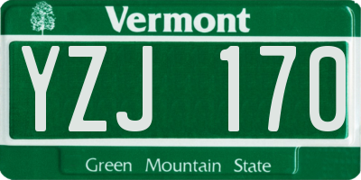 VT license plate YZJ170