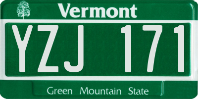VT license plate YZJ171