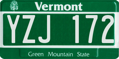 VT license plate YZJ172
