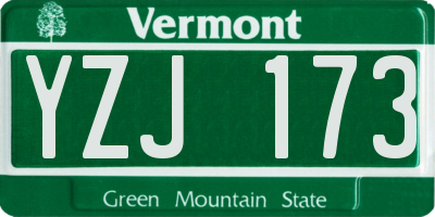VT license plate YZJ173