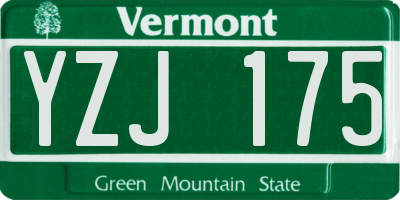 VT license plate YZJ175