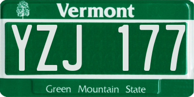VT license plate YZJ177