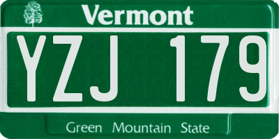 VT license plate YZJ179
