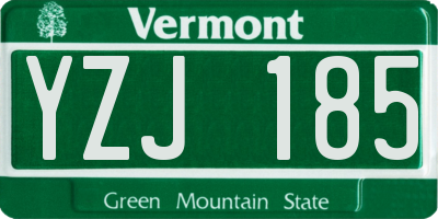 VT license plate YZJ185