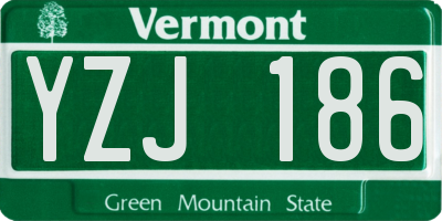 VT license plate YZJ186