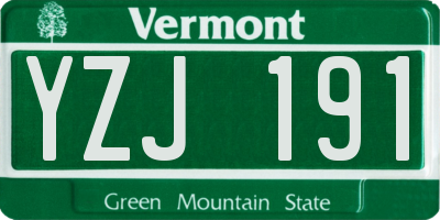 VT license plate YZJ191