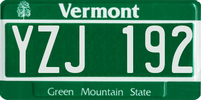 VT license plate YZJ192