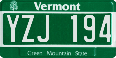 VT license plate YZJ194