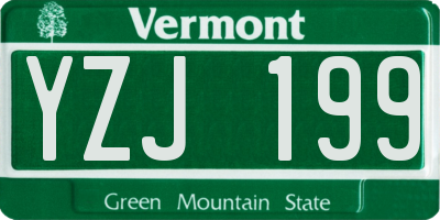 VT license plate YZJ199