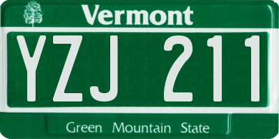 VT license plate YZJ211