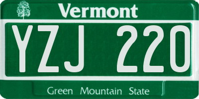 VT license plate YZJ220