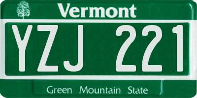 VT license plate YZJ221