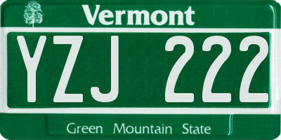 VT license plate YZJ222