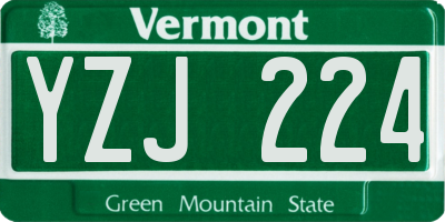 VT license plate YZJ224