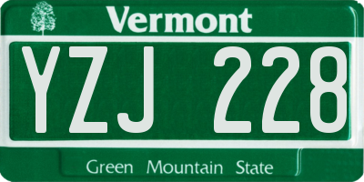 VT license plate YZJ228