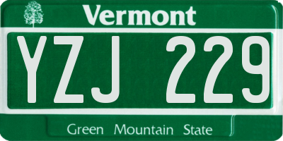 VT license plate YZJ229