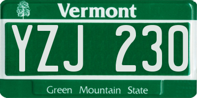 VT license plate YZJ230