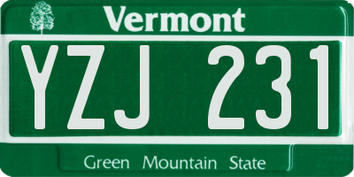VT license plate YZJ231