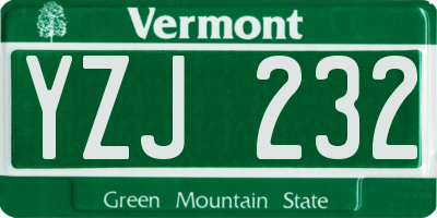 VT license plate YZJ232