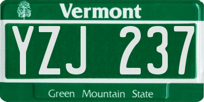 VT license plate YZJ237