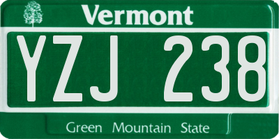 VT license plate YZJ238