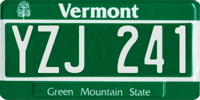VT license plate YZJ241