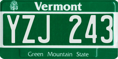 VT license plate YZJ243