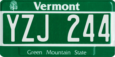 VT license plate YZJ244