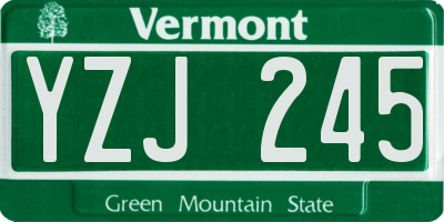 VT license plate YZJ245