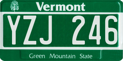 VT license plate YZJ246