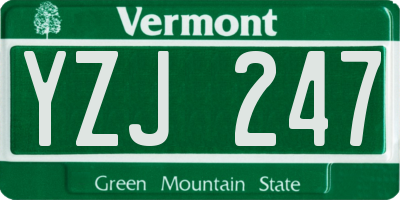 VT license plate YZJ247