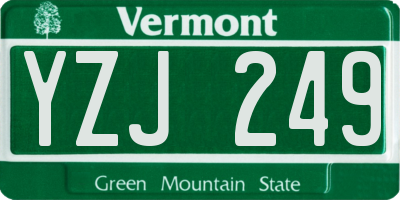 VT license plate YZJ249