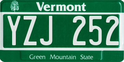 VT license plate YZJ252