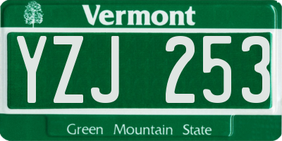 VT license plate YZJ253