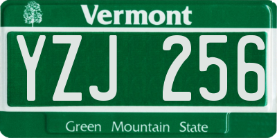 VT license plate YZJ256